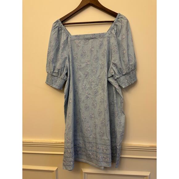 Crown & Ivy Blue Floral Smocked Puff Sleeve Dress – Women’s XL (New With Tags) - Picture 8 of 11